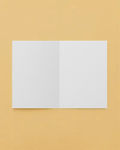 Clean Flat Open Brochure Mockup On Yellow Background Top Down View Perfect For Design Showcase