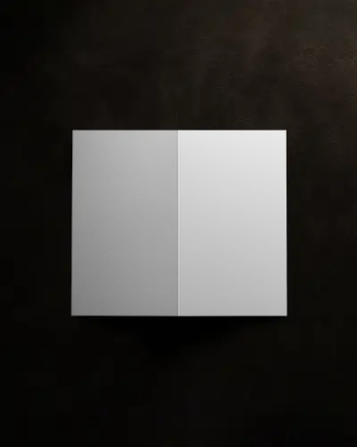 Open Bifold Brochure Mockup On Rich Dark Texture Background Minimal Luxury Aesthetic Centered Layout