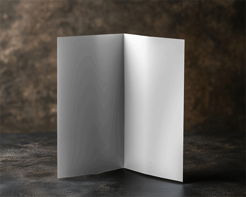 Standing Brochure Mockup With Moody Warm Lighting And Textured Dark Background 019