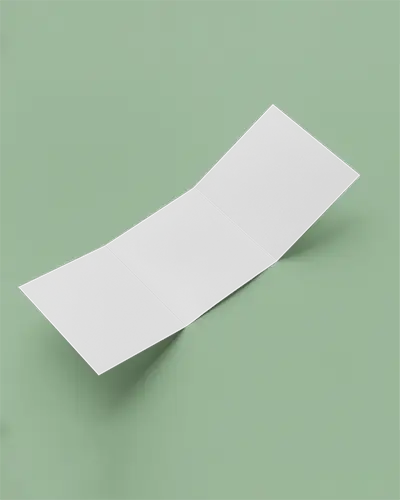 Tri Fold Square Brochure Mockup On Soft Green Background Floating Paper Design Fresh And Modern Look