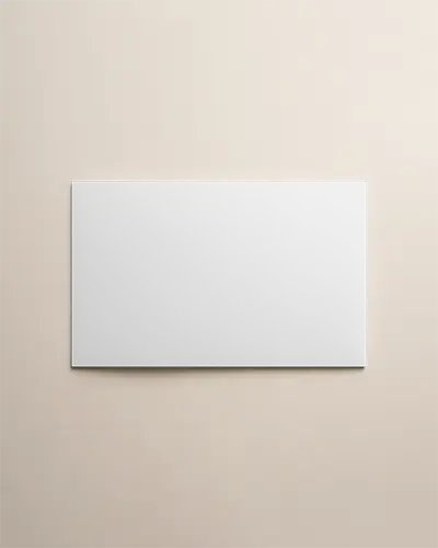 Front Cover Landscape Brochure Mockup On Light Cream Background Flat Lay Top View For Business Showcase