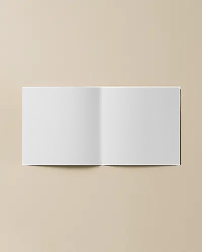 Cream Background Brochure Mockup Top View Open Layout Soft Lighting And Neutral Tones Elegant Design