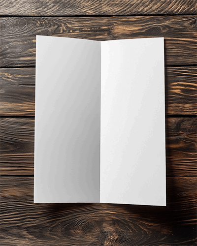 Open Brochure Mockup On Rustic Wooden Surface With Warm Lighting 023