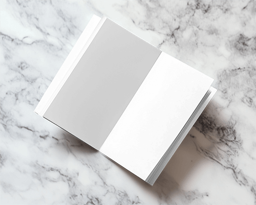 Open Brochure Mockup On Luxurious White Marble Surface With Soft Lighting 025