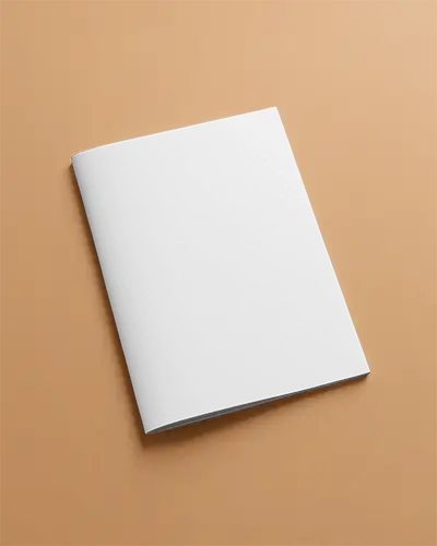Brochure Mockup With Front Cover Visible Top View Minimal Clean Presentation For Modern Promotional Material