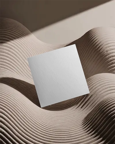 Sleek Square Brochure Display On Abstract Ridged Background For Brand Presentation