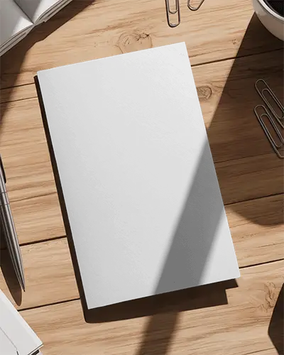 Clean Flat Lay Brochure Mockup For Marketing Or Branding Presentation On Tabletop