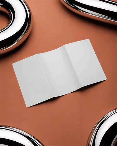 Blank Trifold Brochure Layout Mockup Showcasing Clean Folded Paper Design 0335