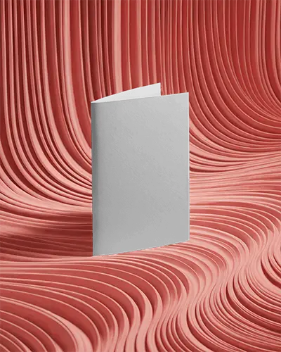 Minimalist Stationery Design Brochure Layout With Folded Pages And Organic Flowing Pattern 0339