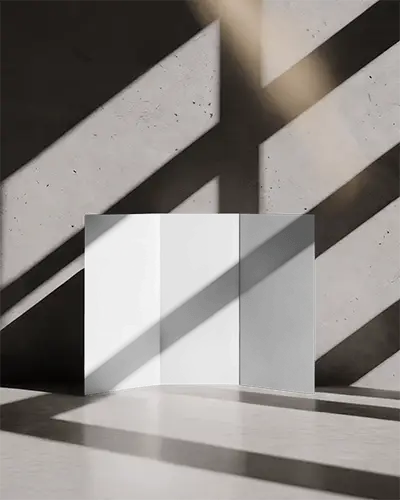 Tri Fold Brochure Mockup With Realistic Light And Shadow Effects For Professional Presentation 0373