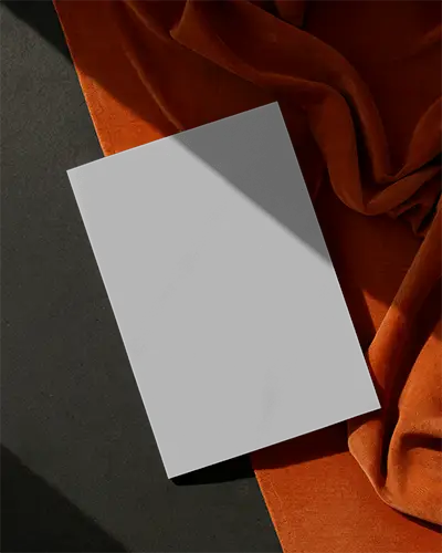 Modern Brochure Mockup On Textured Fabric Background For Clean Design Presentation 0378