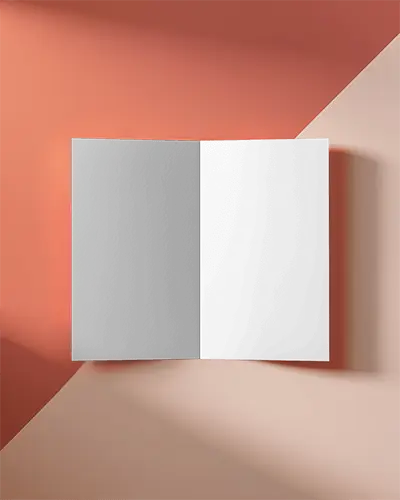 Minimalist Folded Brochure Mockup On Abstract Textured Background For Creative Branding