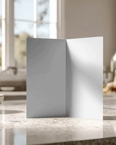 Realistic Opened Brochure Template For Brochure Design Showcase On Interior Background