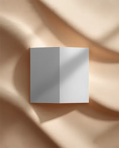 Elegant Square Brochure Mockup With Folded Paper Texture For Branding And Marketing 0422