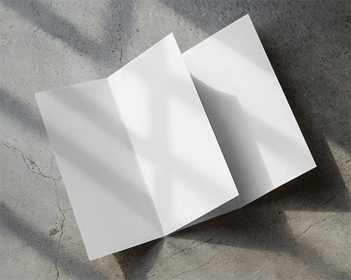 Sunlit Tri Fold Brochure Mockup On Textured Concrete Surface With Soft Shadows 046