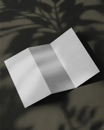 Realistic Trifold Brochure Mockup With Shadow Effects For Design Display