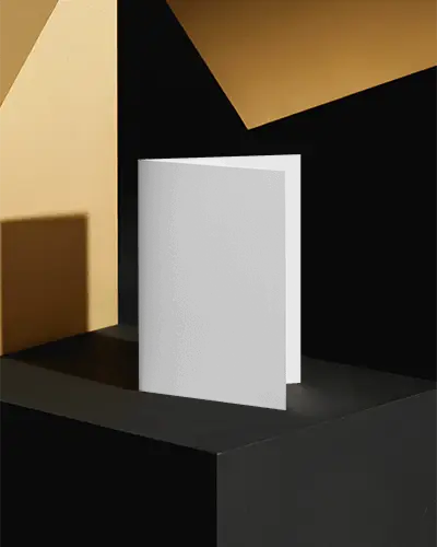 Elegant Folded Brochure Mockup On Minimalist Surface For Design Presentation