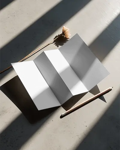 Minimalistic Folded Brochure Mockup For Clean Professional Print Designs And Marketing Materials