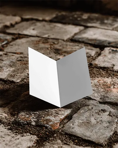 Clean Minimalist Brochure Mockup On Textured Stone Surface For Branding Showcase