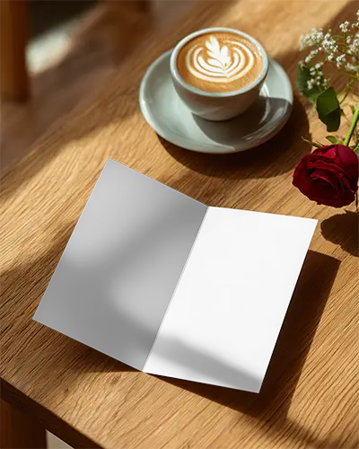 minimalist-brochure-mockup-on-table-near-cup-of-coffee-and-rose-flower