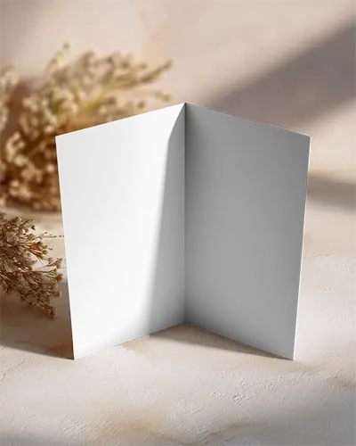 Modern Folded Brochure Mockup With Stylish Shadow On Matte Textured Background