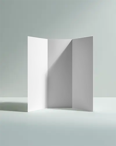 Minimalistic Trifold Brochure Mockup On Clean Surface With Subtle Shadow Light