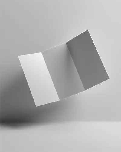 Floating Trifold Brochure Mockup With Clean Minimalist Background For Design Display