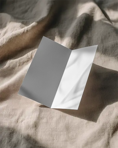 Minimalistic Elegant Brochure Mockup On Textured Fabric Background For Design Presentation