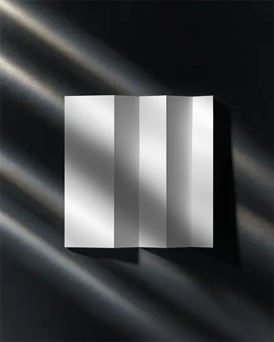 Premium Folded Brochure Mockup With Stylish Light Shadow Play For Marketing Materials