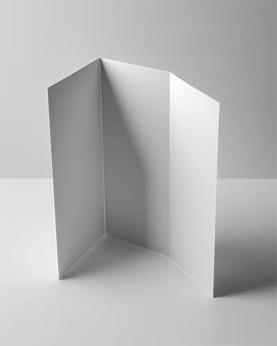 Blank Trifold Brochure Mockup With Folded Panels For Promotional Print Materials