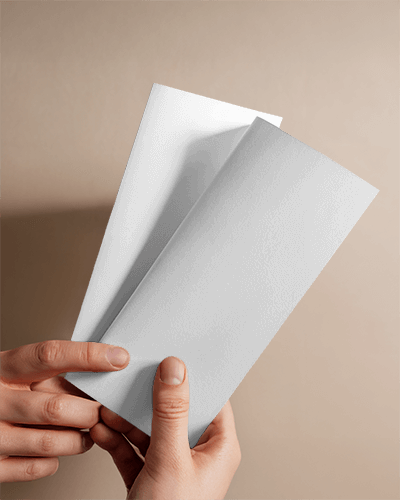 Brochure Mockup With Hand Gentle Grip Soft Background