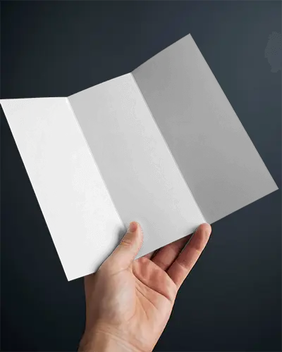 Tri Fold Brochure Mockup Held By Hand For Business And Marketing Presentation Template