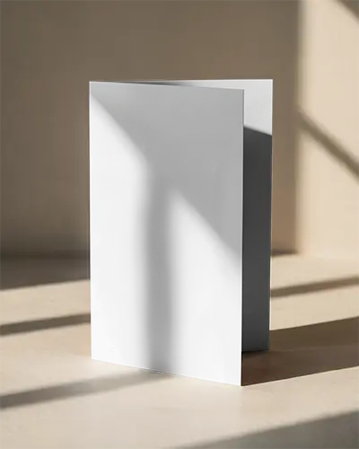 Minimalist Stationery Brochure Mockup With Natural Light And Soft Shadow Background