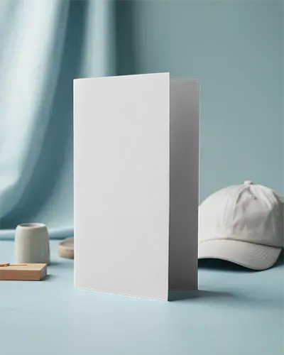 Clean Minimalist Standing Brochure Mockup With Soft Background For Design Presentations