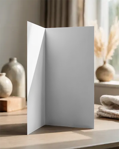 Open Empty Brochure Mockup Showing Interior Pages In Natural Room Setting