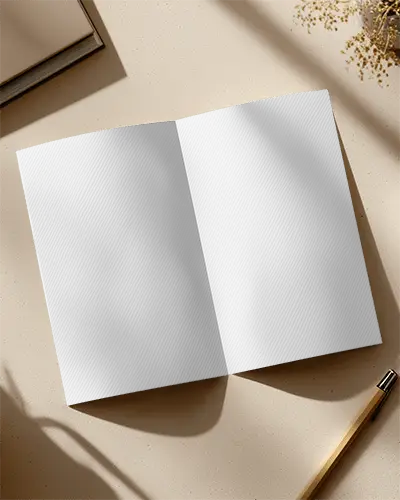 Blank Brochure Mockup On Neutral Surface With Natural Shadow And Stylish Layout