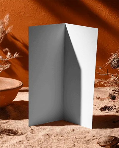 Premium Folded Brochure Mockup For Graphic Design And Printing Showcase Presentation