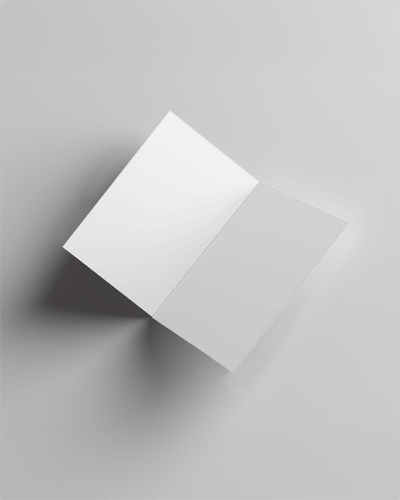 Brochure On Gray Surface Mockup Your Artwork Here On A Brochure With Realistic Shadow