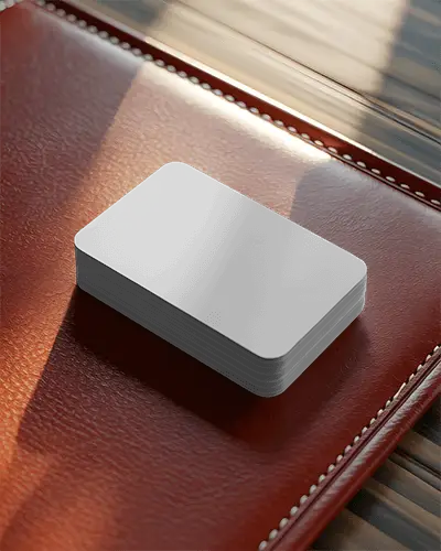 elegant-high-quality-business-card-pile-placed-on-handcrafted-leather-case-with-shadows