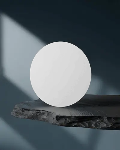 Business Card Mockup With Minimalist Stone Surface And Elegant Light Shadow Effect