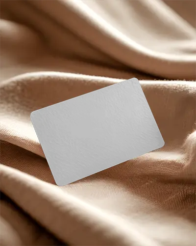 Sleek Business Card Mockup With Rounded Corners On Crumpled Fabric Background Design