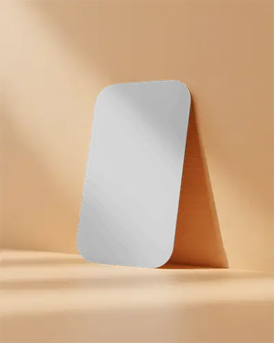 Modern Rounded Edge Business Card Mockup On Minimalist Surface With Soft Shadows