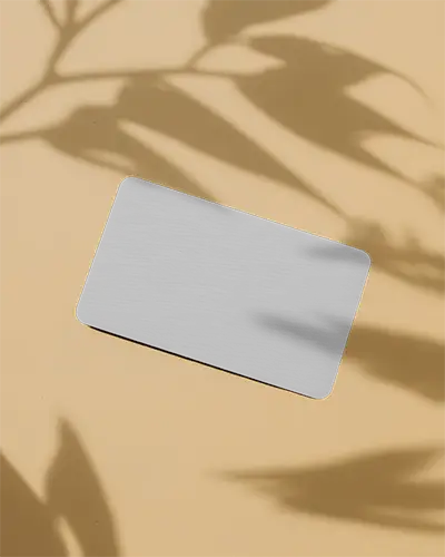 Contemporary Matte Business Card Blank Template With Rounded Edges And Natural Leaf Shadows