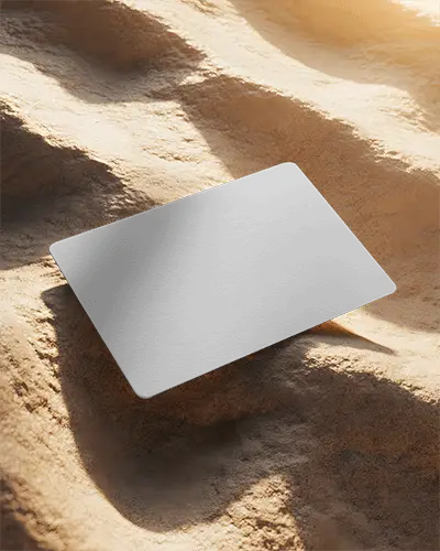 Minimalist Flat Of Business Card On Textured Background With Shadow And Light Play