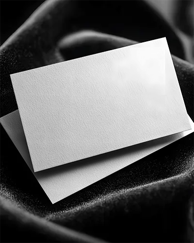 High Quality Horizontal Business Card Mockup With Sleek Surface And Soft Shadow On Fabric Texture