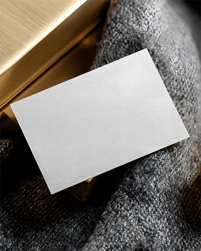 Realistic Business Card Mockup With Sophisticated Texture And Stylish Fabric Backdrop