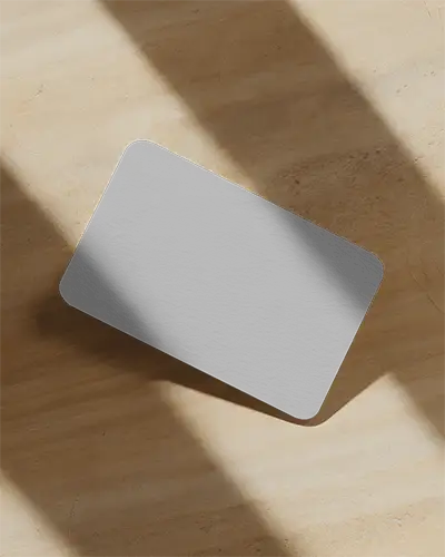 Sleek Minimalist Business Card Mockup With Rounded Corners Shadow Play Background Style