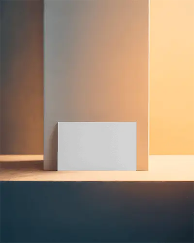 Clean Creative Business Card Mockup Against Simple Architectural Backdrop With Shadows