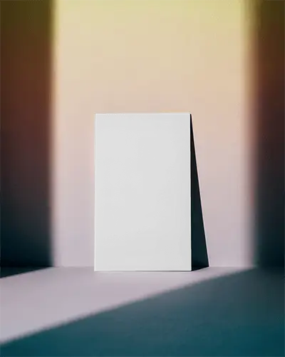 Professional Vertical Business Card Mockup Showcasing Simple Design And Sharp Shadow Edges