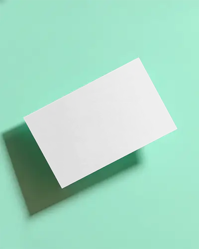 Pastel Green Horizontal Business Card Mockup Floating Card On Bright Clean Color Background